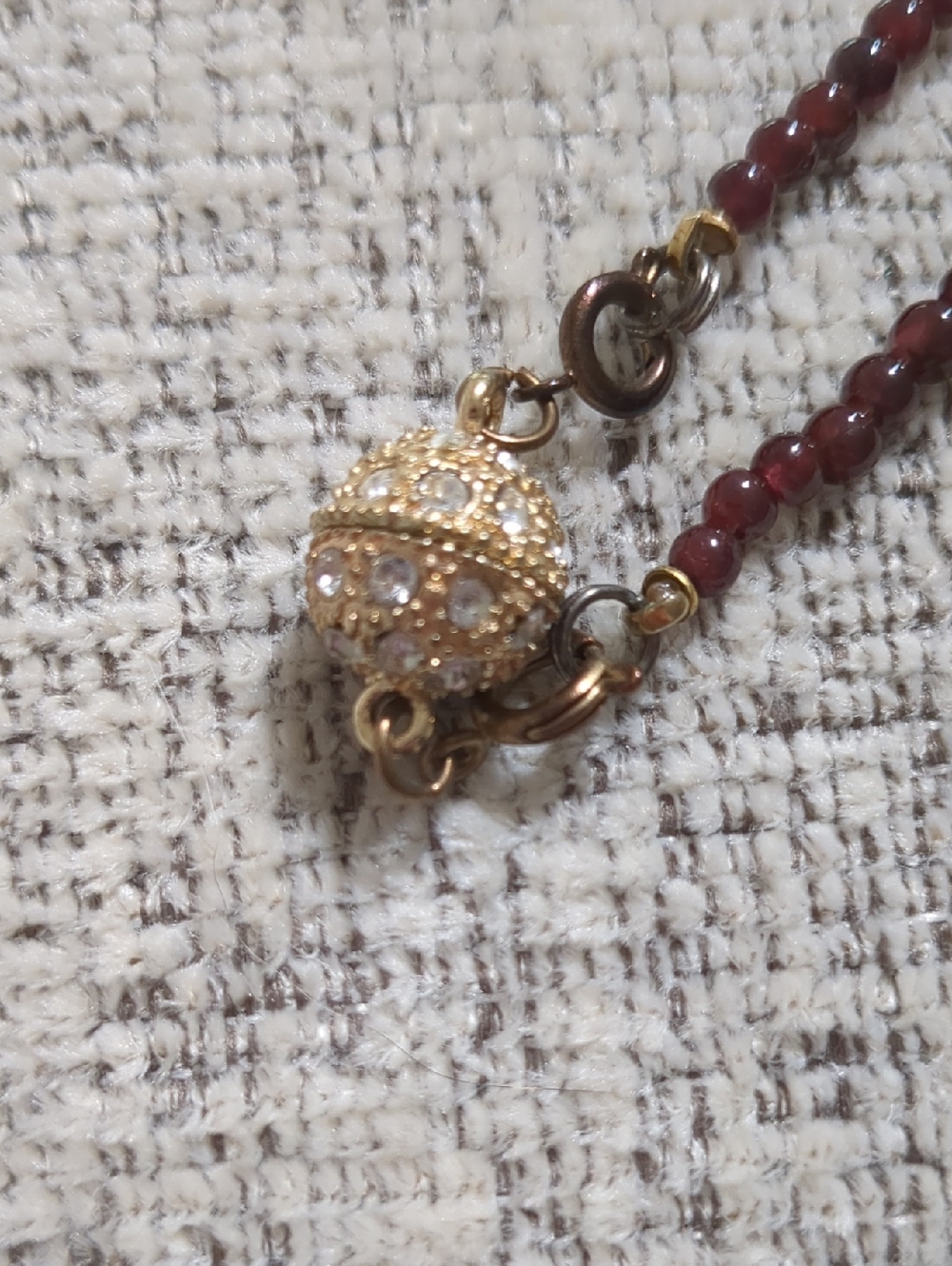 Genuine Garnet Bead Necklace - Picture 6 of 6